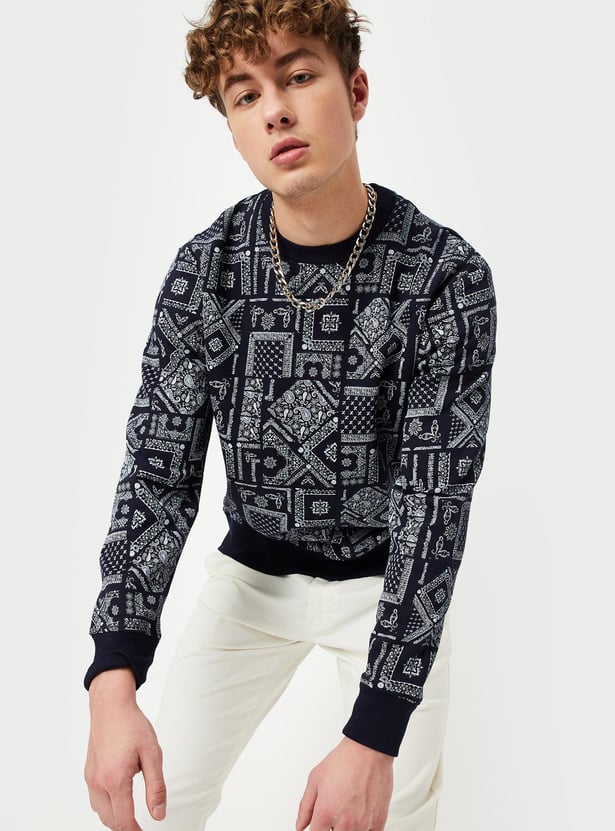 Men Bandana Printed Sweatshirt