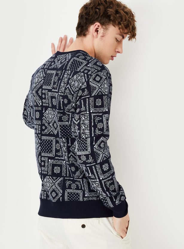 Men Bandana Printed Sweatshirt