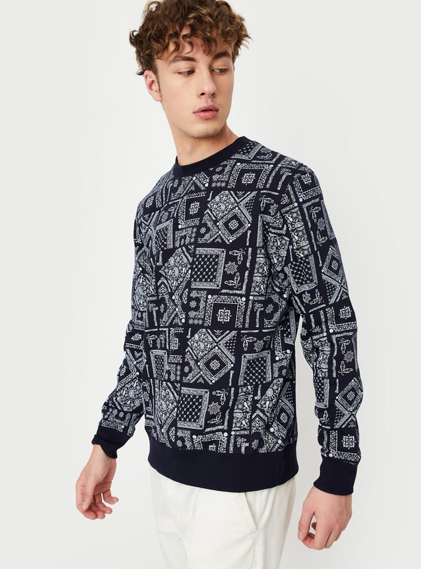 Men Bandana Printed Sweatshirt