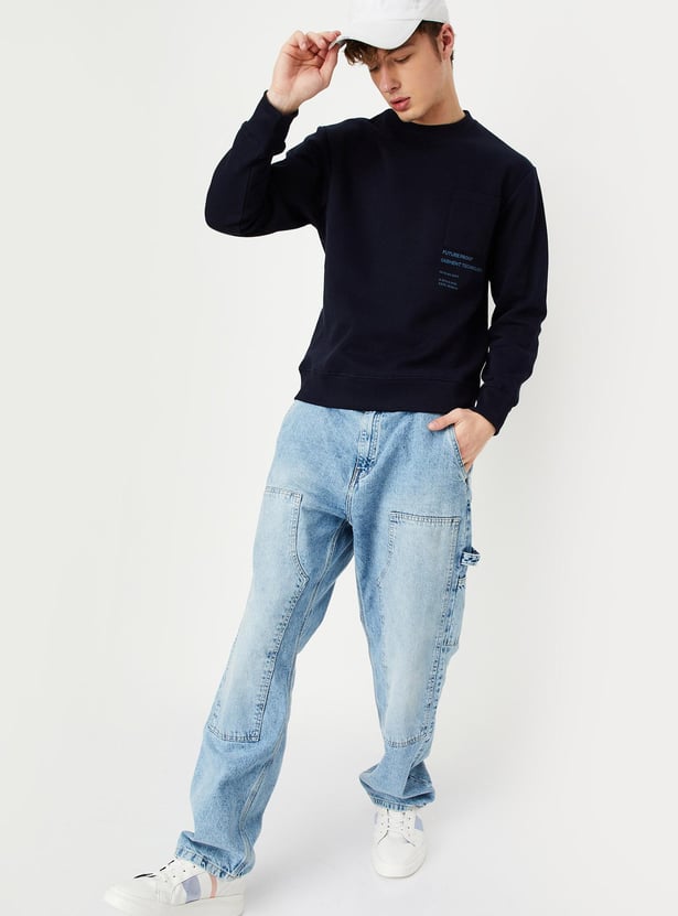 Men Solid Slim Fit Sweatshirt