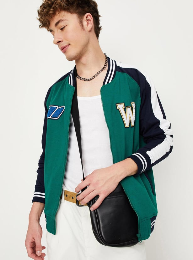 Men Printed Varsity Jacket