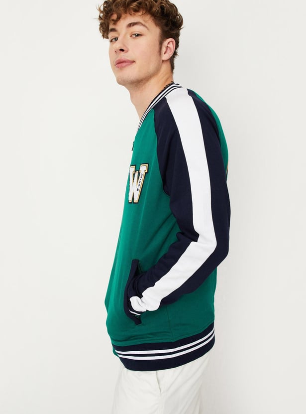 Men Printed Varsity Jacket