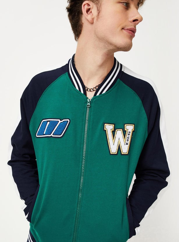 Men Printed Varsity Jacket