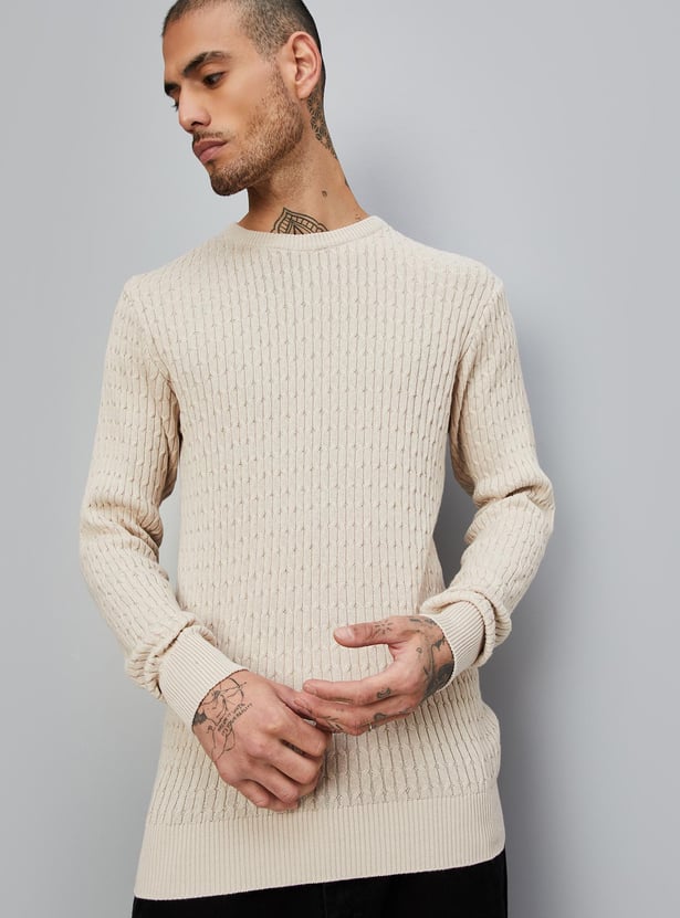 Men Slim Fit Knitted Sweater