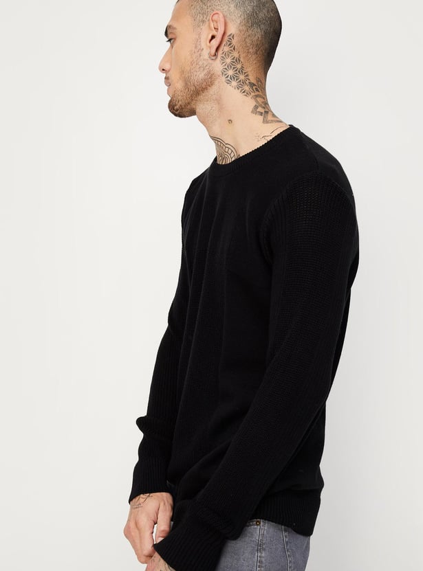 Men Slim Fit Ribbed Sweater