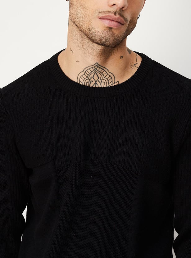 Men Slim Fit Ribbed Sweater