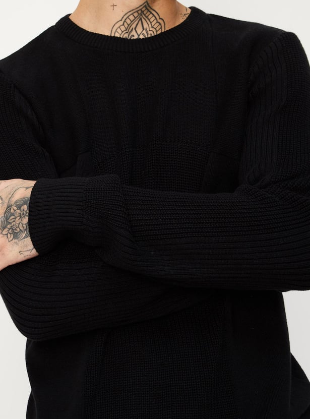 Men Slim Fit Ribbed Sweater