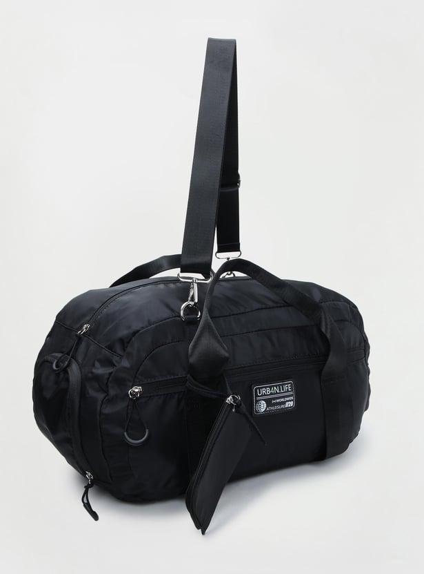 Women Solid Duffle Bag with Pouch