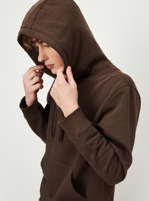 Men Solid Hooded Sweatshirt