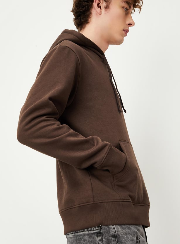 Men Solid Hooded Sweatshirt