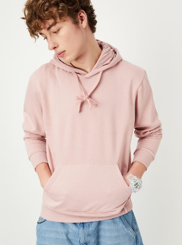 Men Solid Hooded Sweatshirt