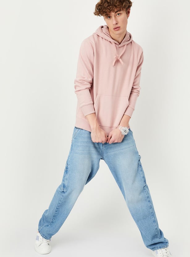 Men Solid Hooded Sweatshirt