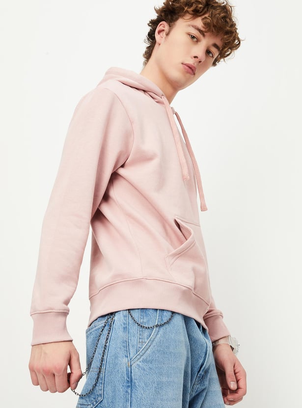 Men Solid Hooded Sweatshirt