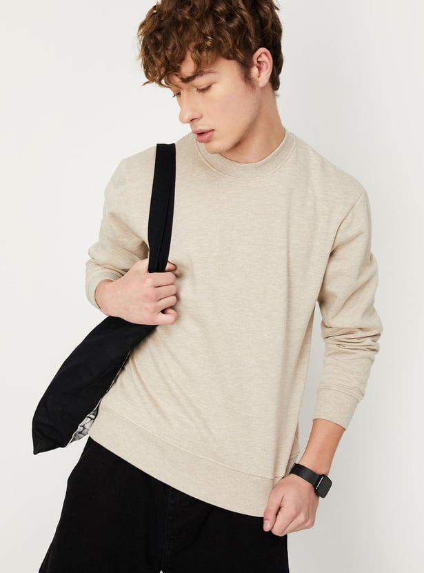 Men Solid Slim Fit Sweatshirt