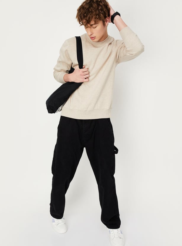 Men Solid Slim Fit Sweatshirt