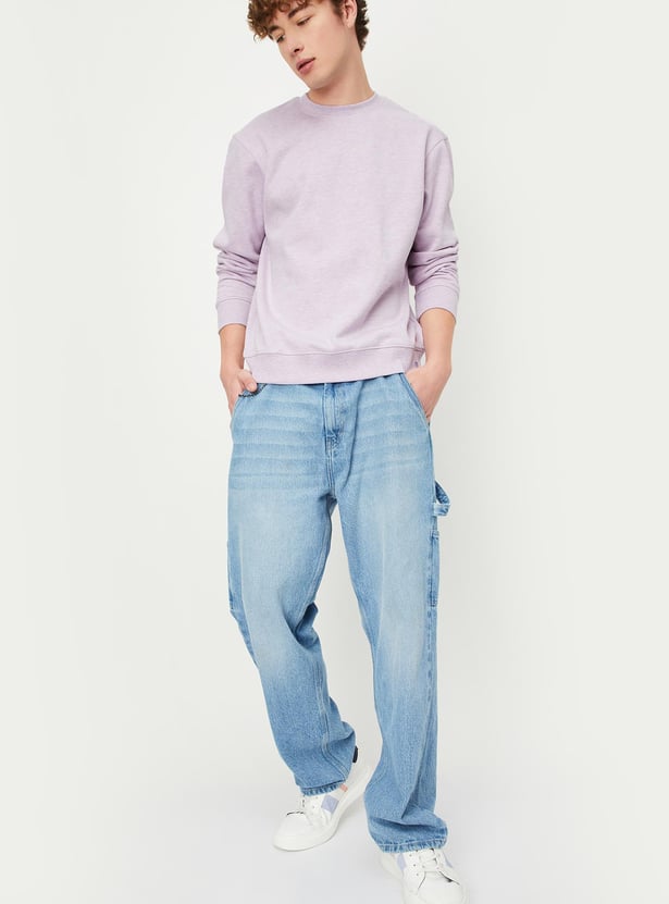 Men Solid Slim Fit Sweatshirt