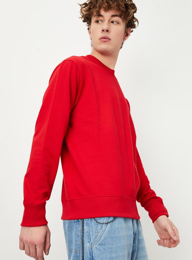 Men Slim Fit Solid Sweatshirt