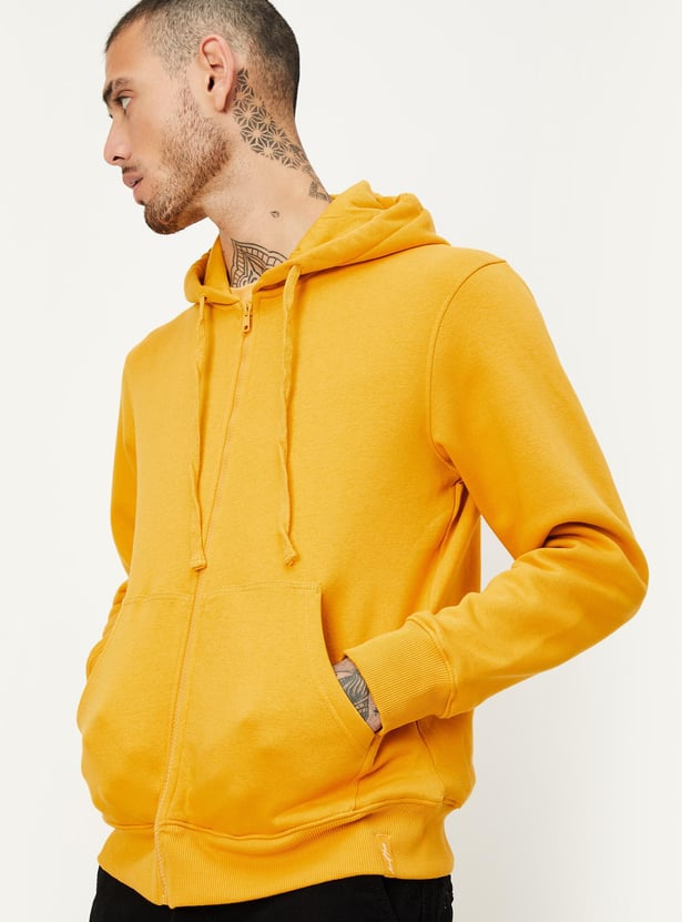 Men Solid Hooded Sweatshirt