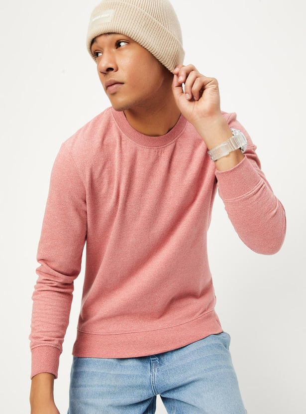 Men Solid Slim Fit Sweatshirt