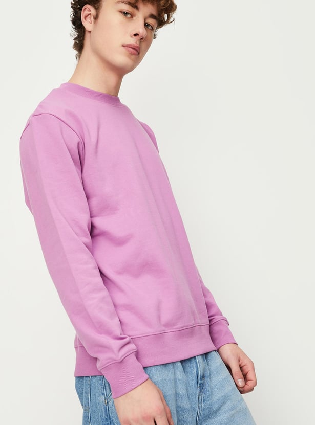 Men Solid Slim Fit Sweatshirt