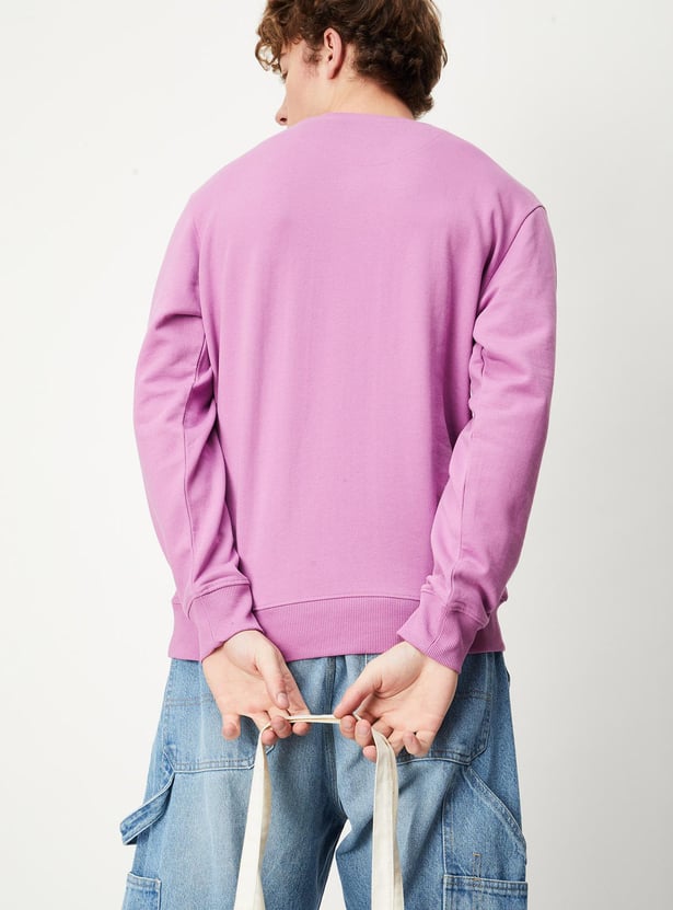 Men Solid Slim Fit Sweatshirt