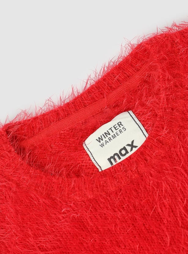 Boys Penguin Sequinned Fuzzy Sweater