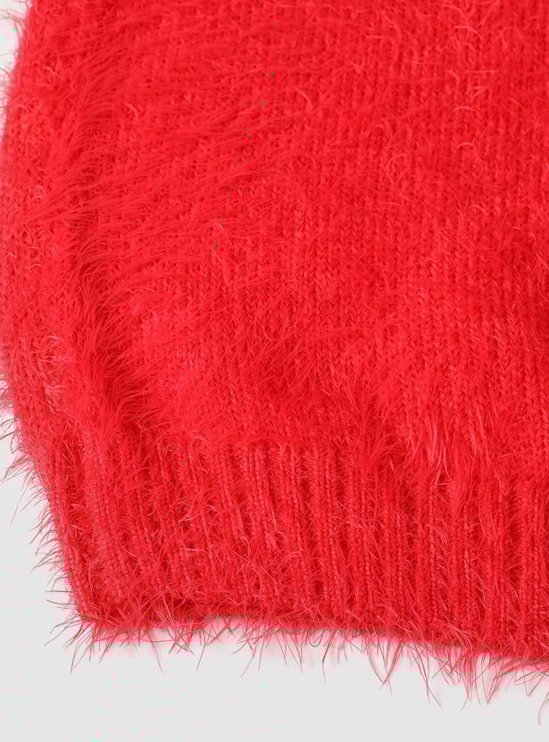 Boys Penguin Sequinned Fuzzy Sweater
