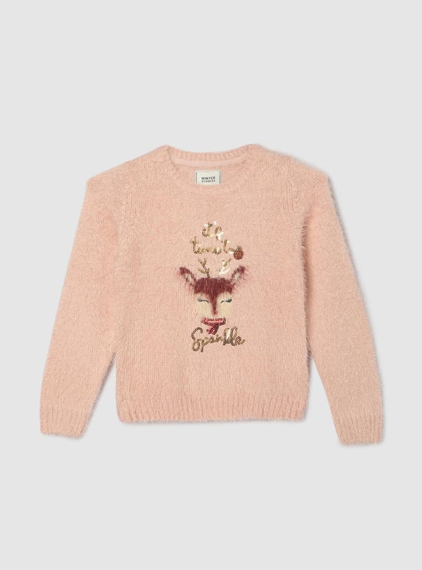 Girls Embellished Sweater