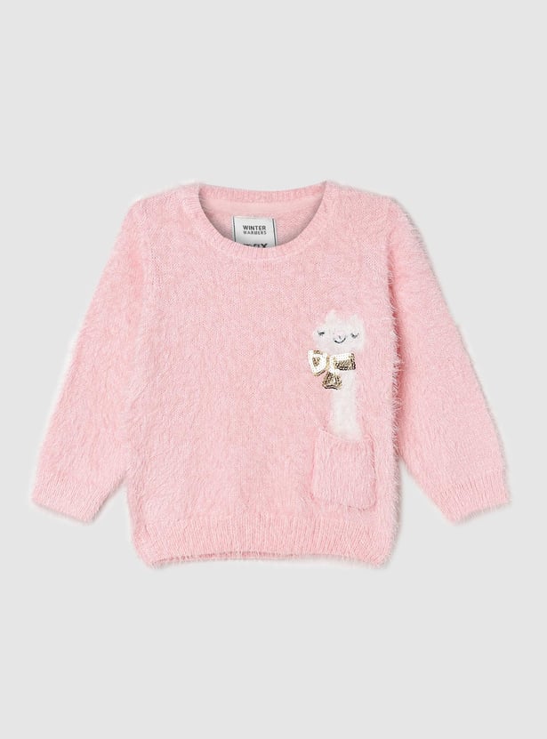 Girls Embellished Knitted Sweater