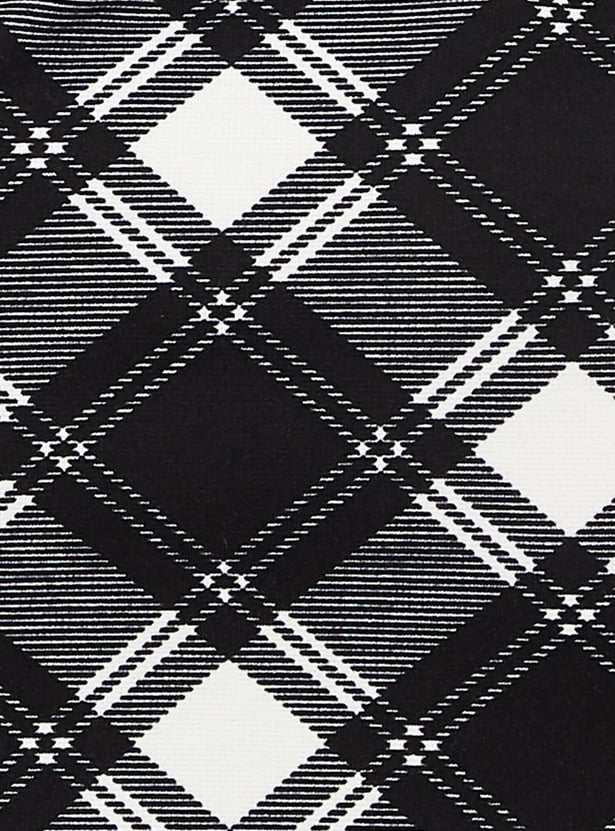 Women Checked Pinafore Dress with T-shirt