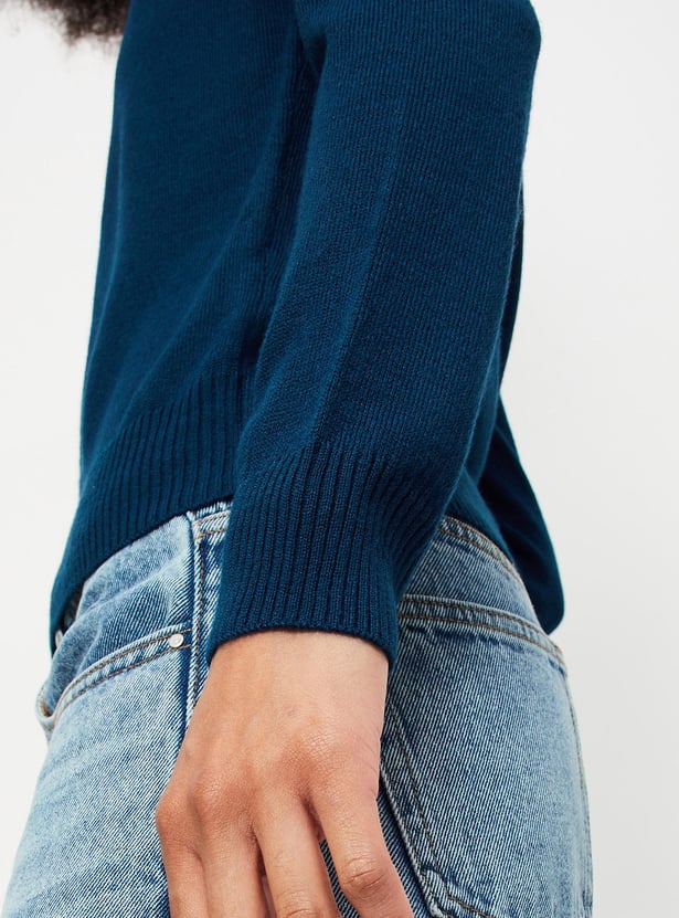 Women Lace Detailed Yolk Knitted Sweater