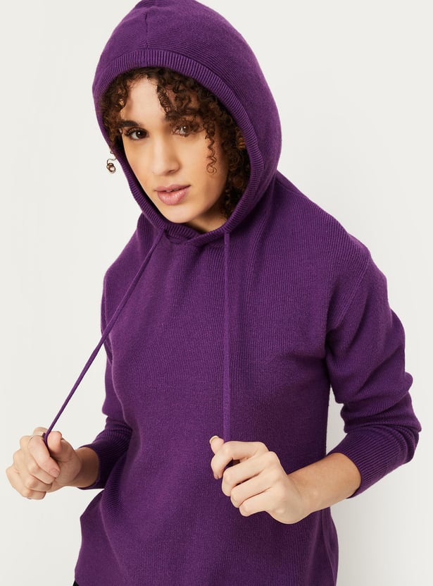 Women Knitted Hooded Sweater