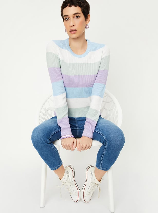 Women Striped Knitted Sweater