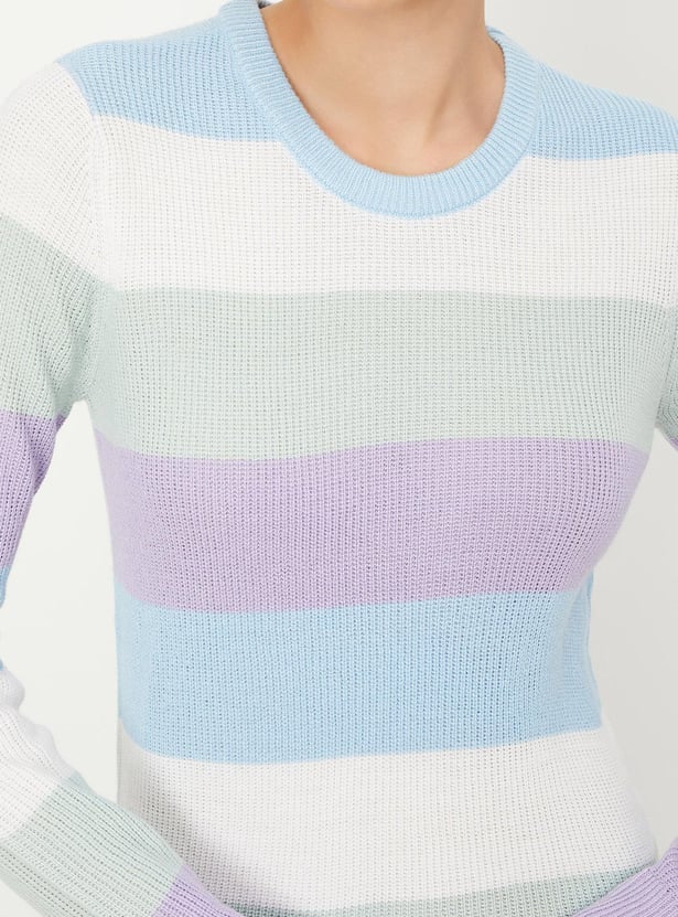 Women Striped Knitted Sweater