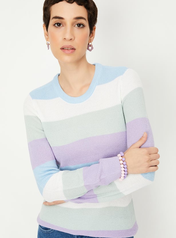 Women Striped Knitted Sweater
