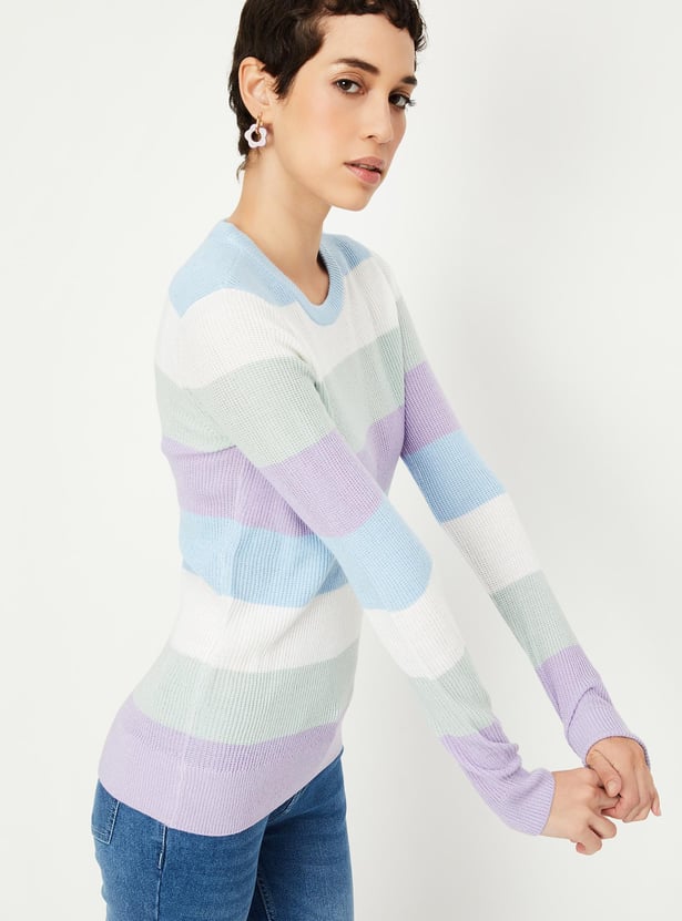 Women Striped Knitted Sweater