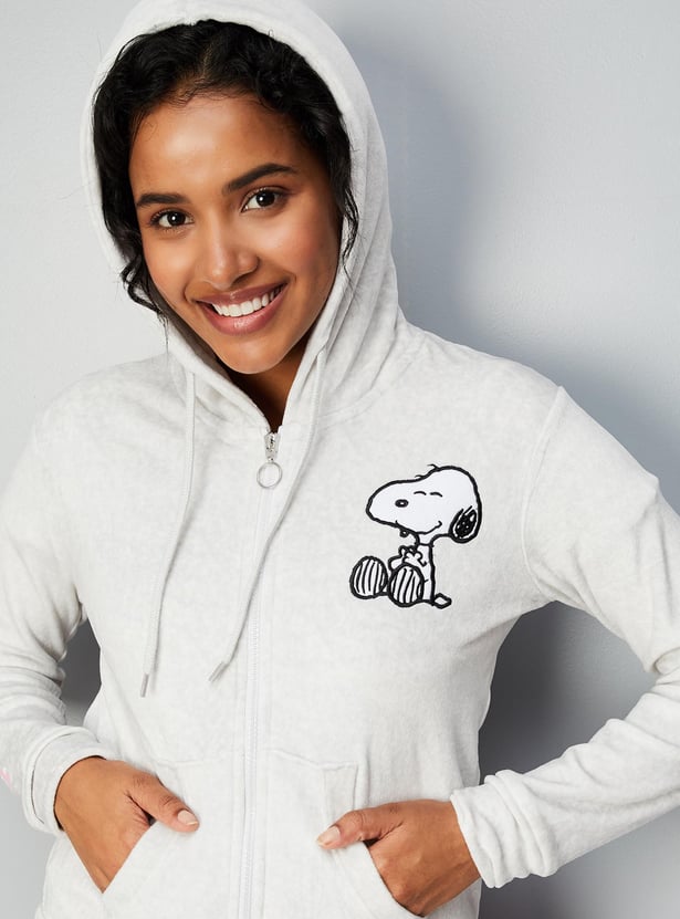 Women Snoopy Velvet Hoodie