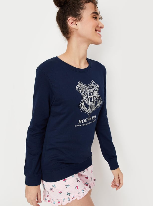 Women Hogwarts Printed Lounge Sweatshirt