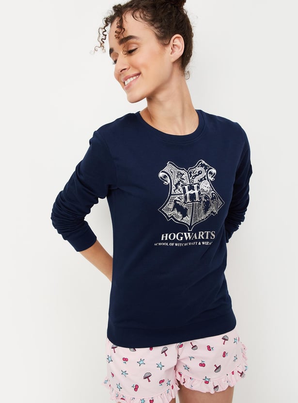 Women Hogwarts Printed Lounge Sweatshirt