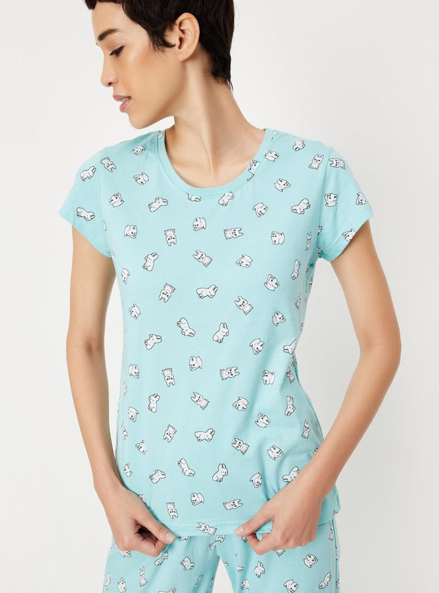 Women Quirky Printed PJ Set