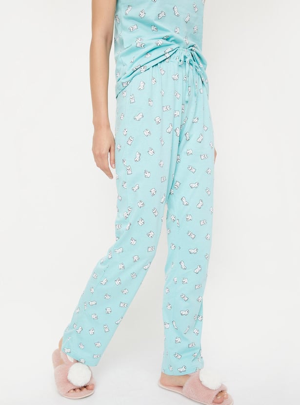 Women Quirky Printed PJ Set