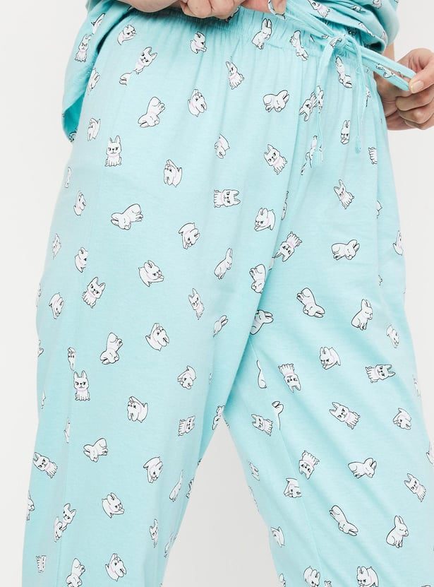 Women Quirky Printed PJ Set