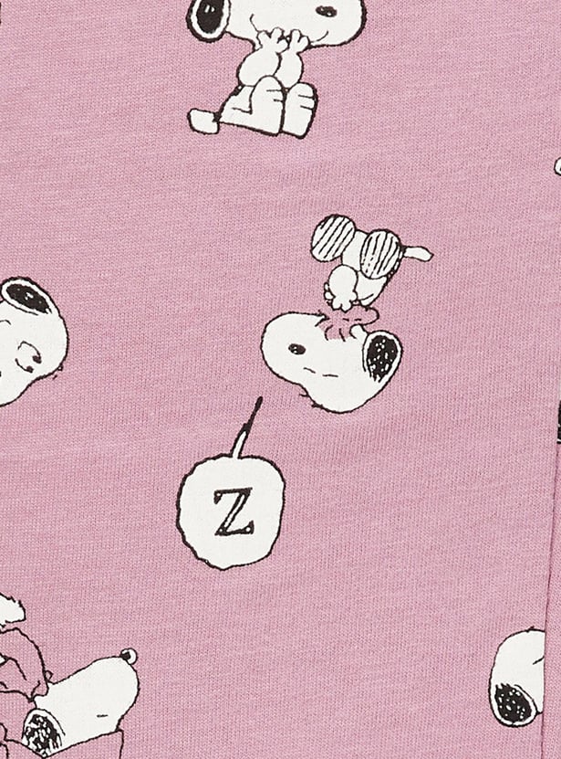 Women PEANUT Snoopy Printed PJ Set