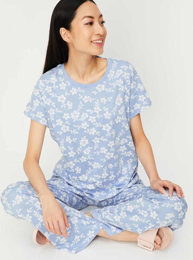 Women Floral Printed PJ Set