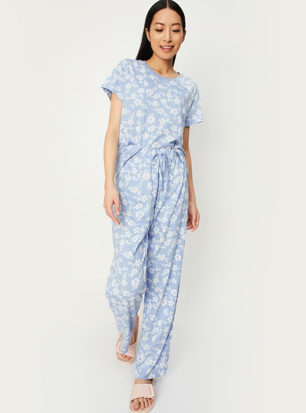 Women Floral Printed PJ Set