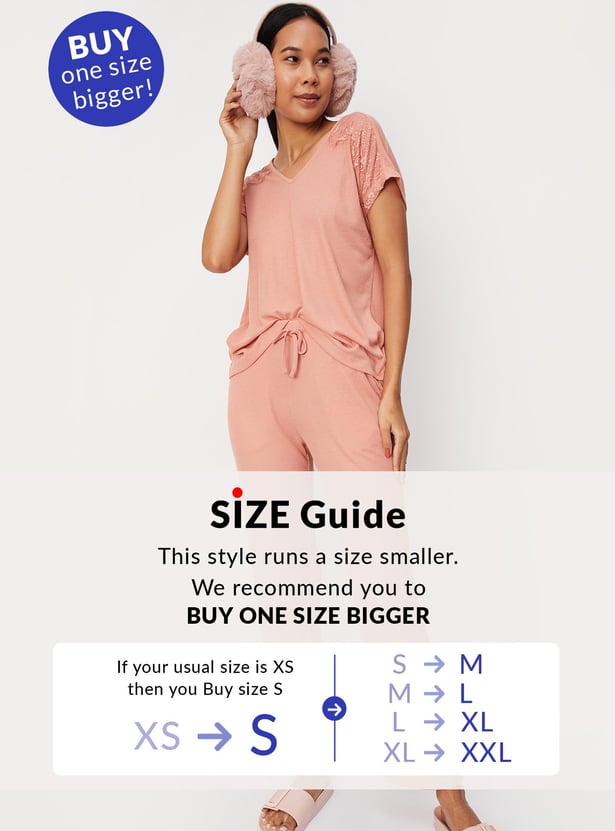 Women Ribbed PJ Set
