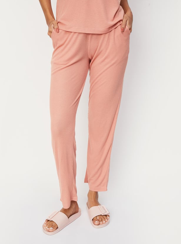 Women Ribbed PJ Set
