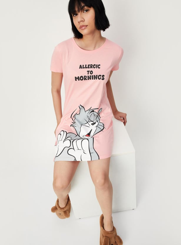 Women Tom & Jerry Printed Chemise