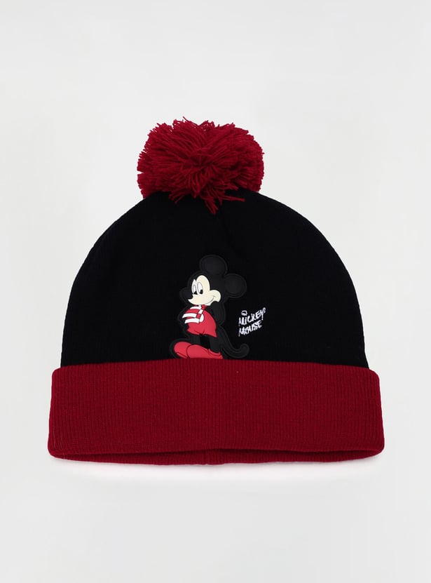 Boys Mickey Mouse Beanie with Pom-Pom