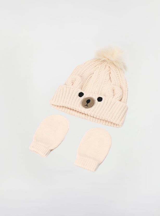 Boys Knitted Beanie & Mitten Set